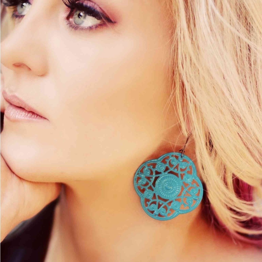 Hand Painted Metal Earrings